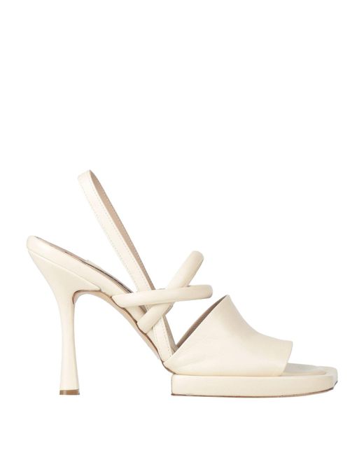 Malloni White Sandals Leather