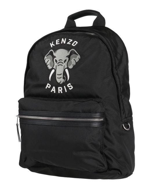 KENZO Black Backpack Polyester, Cow Leather for men