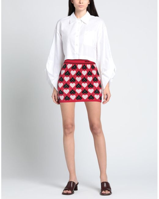 MSGM Red Mini Skirt