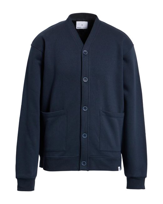 WOC WRITING ON COVER Blue Cardigan Cotton, Pes for men