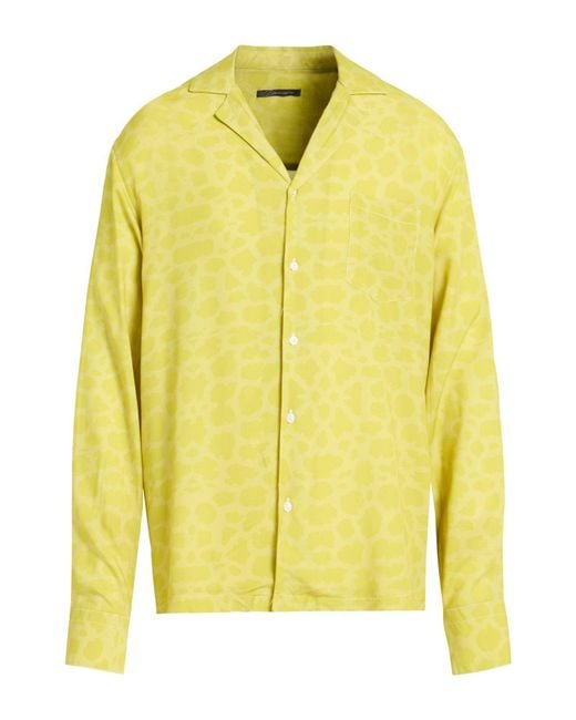 BENEVIERRE Yellow Shirt Viscose for men