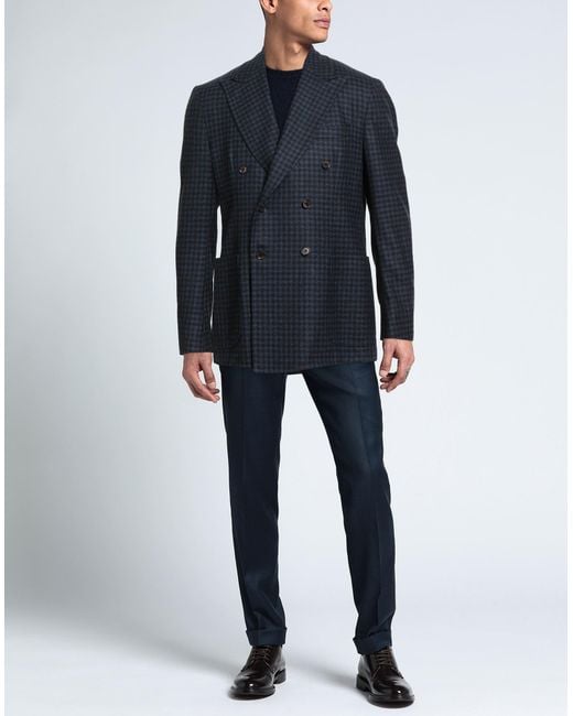 Sartorio Napoli Blue Blazer Virgin Wool for men
