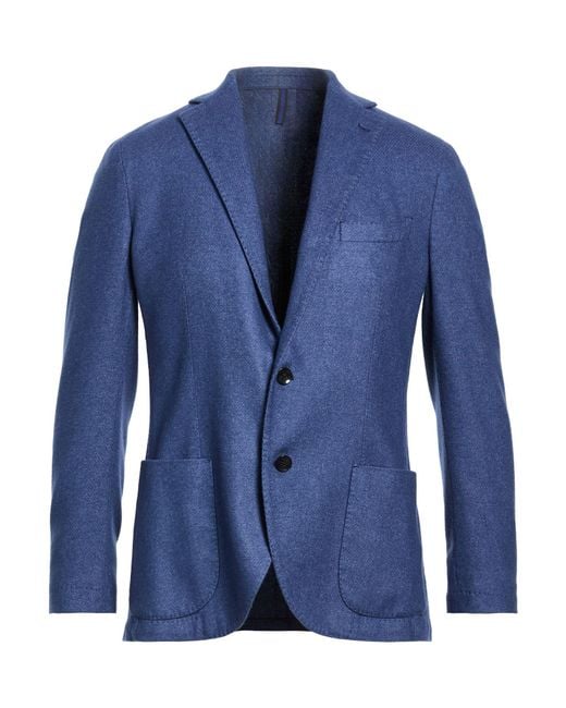 KB Napoli Blue Blazer Virgin Wool, Polyester for men