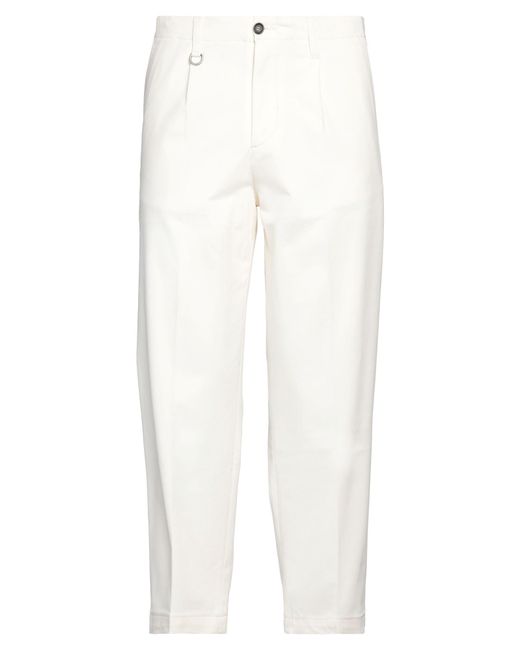 Paolo Pecora White Pants Cotton, Elastane for men