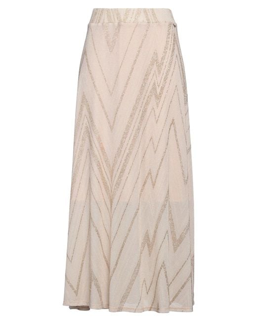 Liu Jo Natural Maxi Skirt Polyamide, Polyester, Elastane