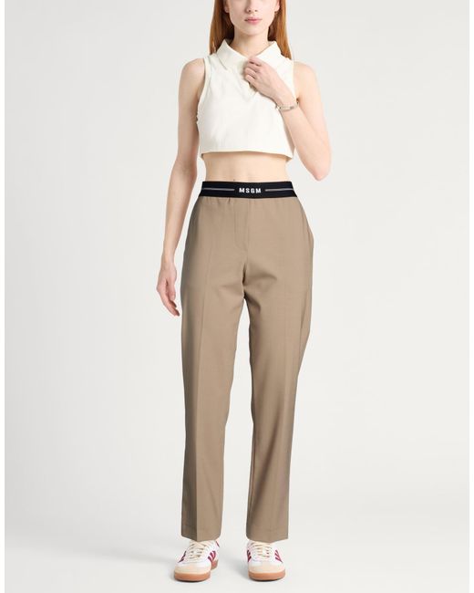 MSGM Natural Pants Virgin Wool, Elastane