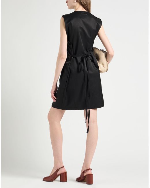 MM6 by Maison Martin Margiela Black Mini Dress Cotton, Polyamide
