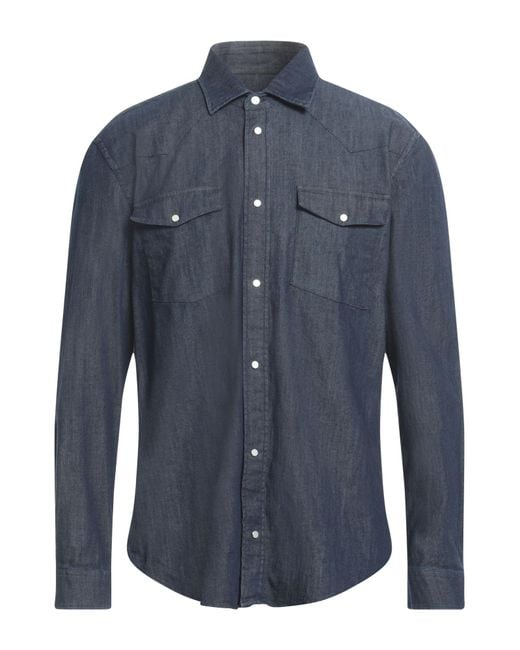 Dondup Blue Denim Shirt Cotton, Elastane for men