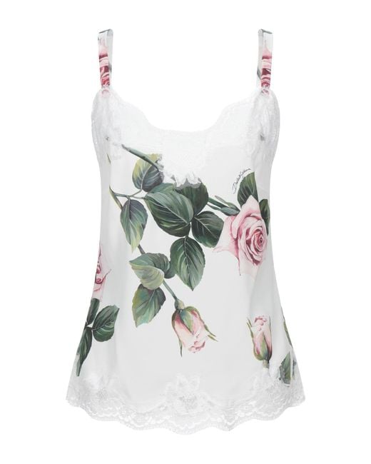 Dolce & Gabbana White Ivory Top Silk, Cotton, Elastane, Polyamide