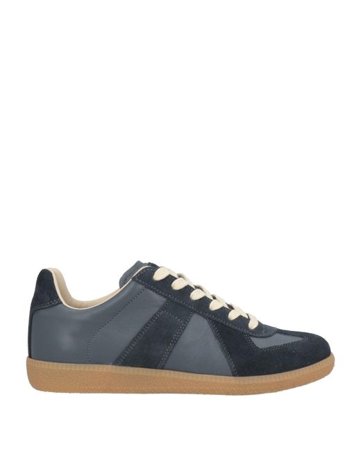Maison Margiela Blue Replica Low-Top Leather Sneakers