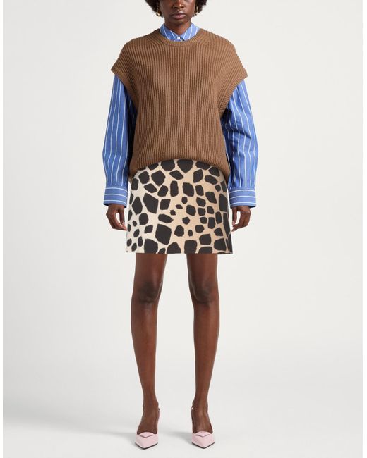 Max Mara Natural Sand Mini Skirt Cotton, Linen