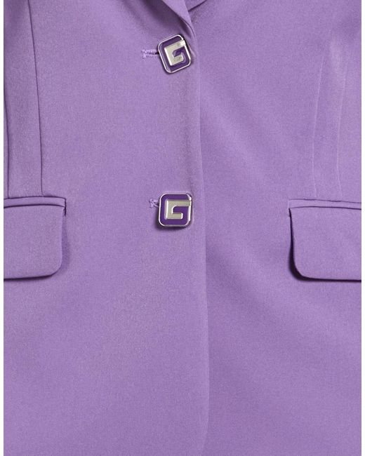 Gaelle Paris Purple Blazer Polyester, Elastane