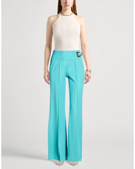 Versace Jeans Couture Blue Pants Viscose, Polyamide, Elastane
