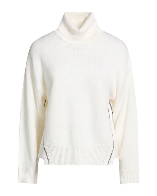 Alpha Studio White Rollkragenpullover