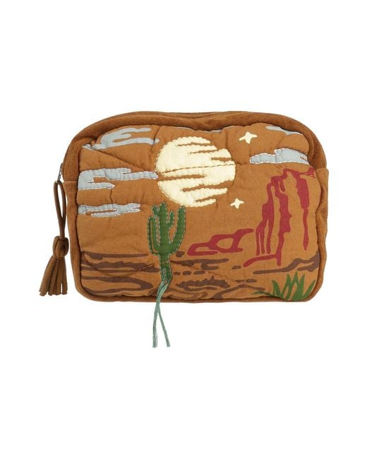 ARIZONA LOVE Brown Clutch Cotton, Linen, Cow Leather