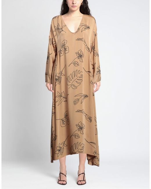 ALESSIA SANTI Natural Sand Maxi Dress Viscose, Cupro