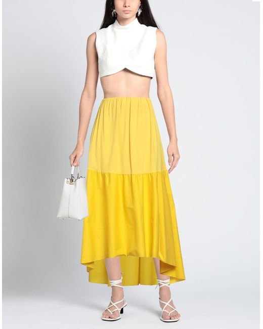 Liviana Conti Yellow Midi Skirt