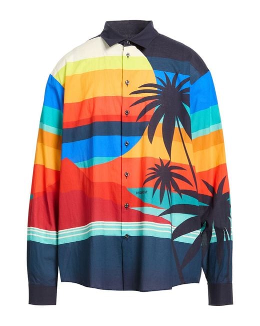 DSquared² Blue Summer Lovers Shirt Cotton for men