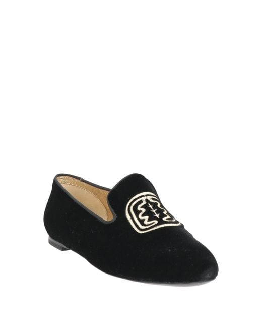 Ines De La Fressange Paris Black Loafers Textile Fibers