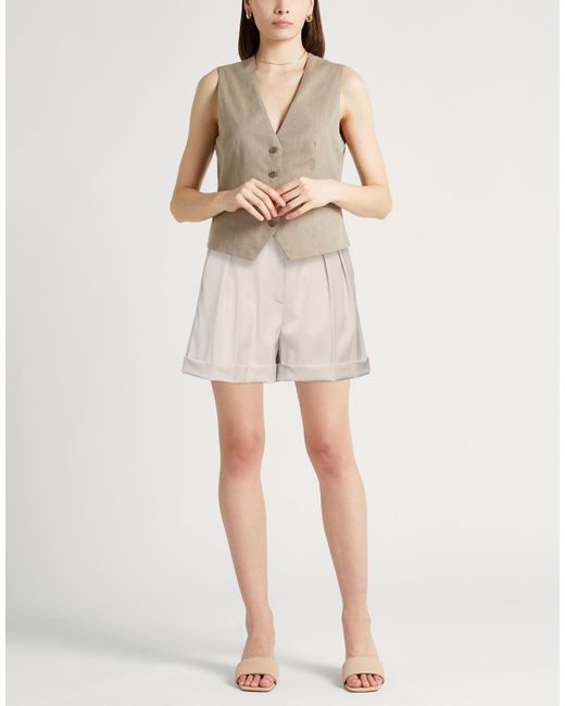 Max Mara Natural Taupe Shorts & Bermuda Shorts Virgin Wool, Elastane