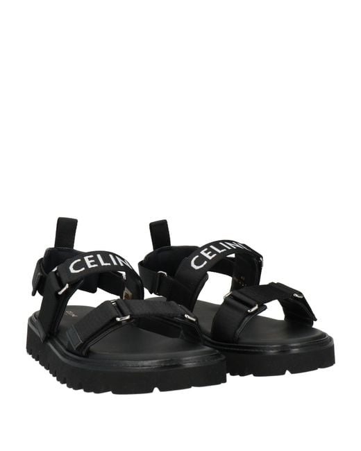 Céline Black Sandals Textile Fibers for men