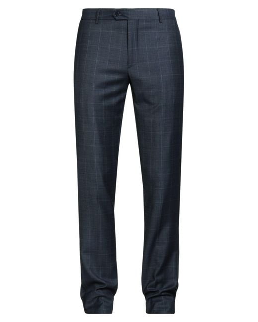 Paoloni Blue Midnight Pants Virgin Wool for men