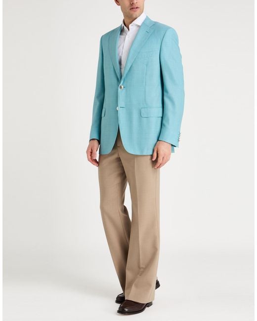 Canali Blue Blazer Wool for men