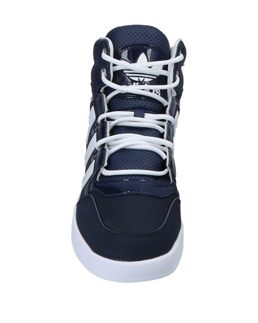 blue and white high top adidas