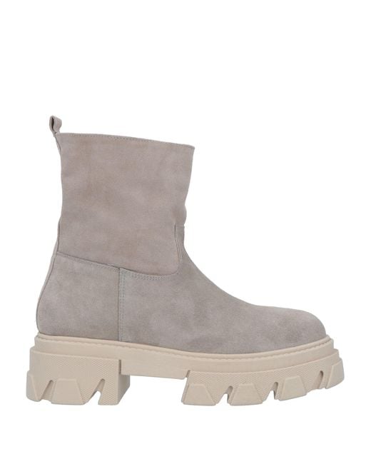 Tsd12 Gray Khaki Ankle Boots Leather