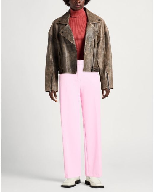 Imperial Pink Pants Polyacrylic, Viscose, Elastane