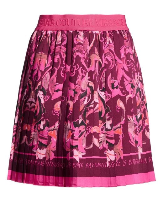 Versace Jeans Couture Red Plum Mini Skirt Polyester