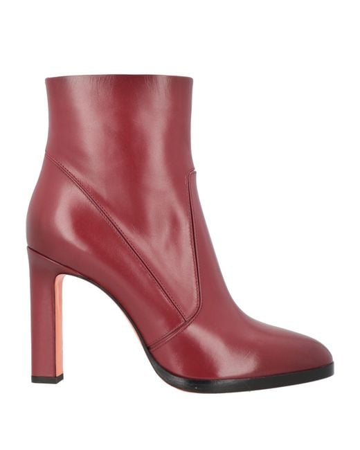 Santoni Red Ankle Boots