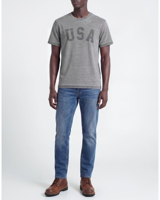 Guess Gray T-Shirt Polyester, Cotton for men