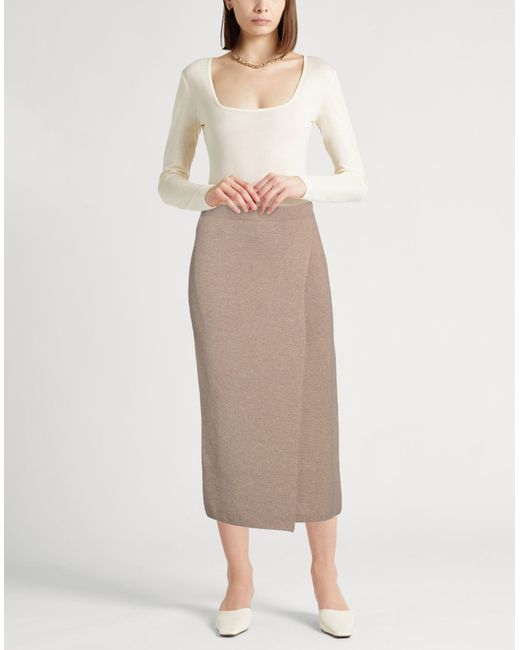 Max Mara Natural Camel Maxi Skirt Wool, Cashmere