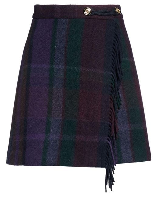 Sandro Blue Mini Skirt Wool, Polyamide, Acrylic