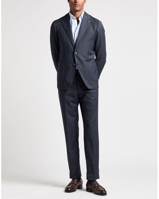 Tagliatore Blue Suit Virgin Wool for men