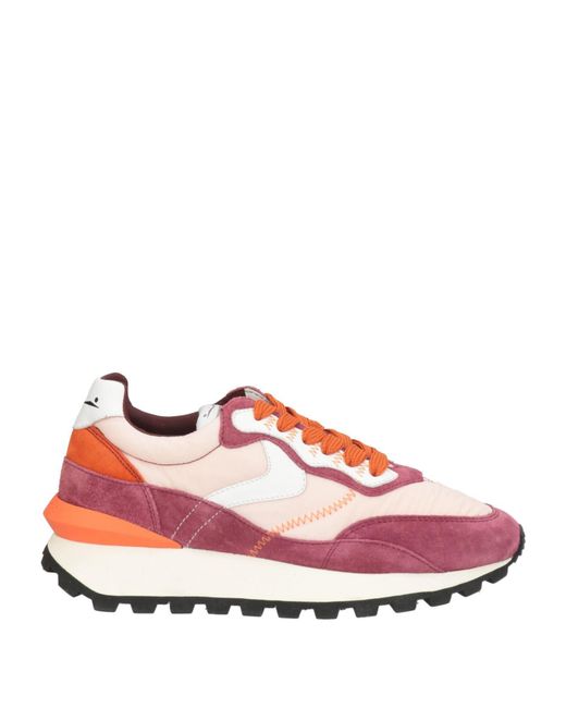 Voile Blanche Pink Sneakers Leather, Textile Fibers