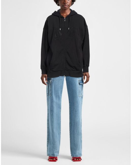 Chiara Ferragni Black Sweatshirt Cotton, Polyester, Elastane