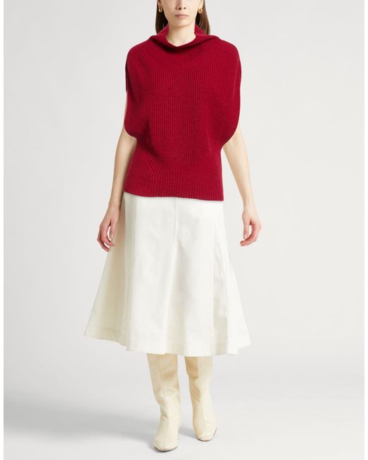 Semicouture Red Turtleneck Wool, Polyester