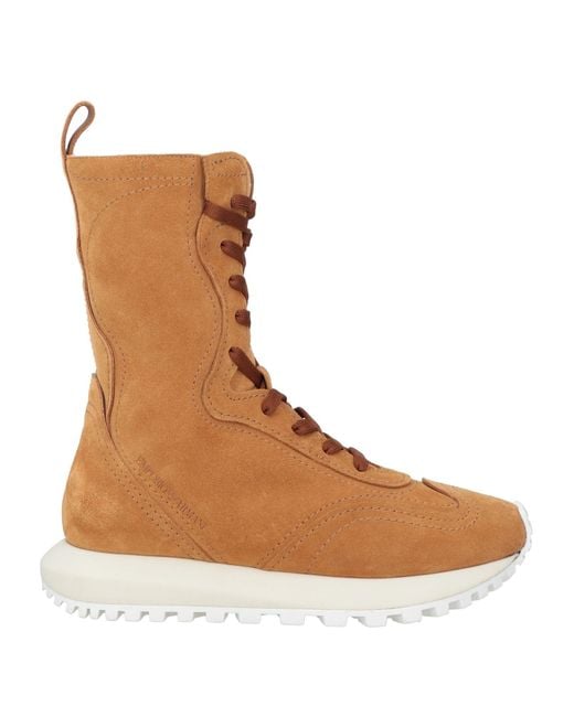 Emporio Armani Brown Camel Sneakers Leather