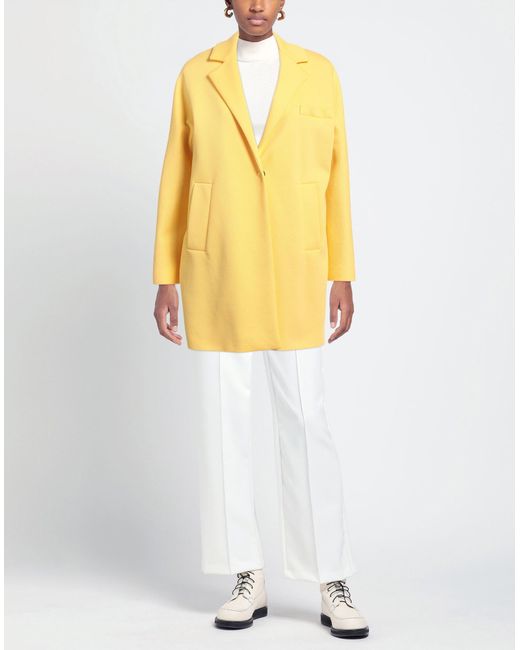 Annie P Yellow Overcoat & Trench Coat