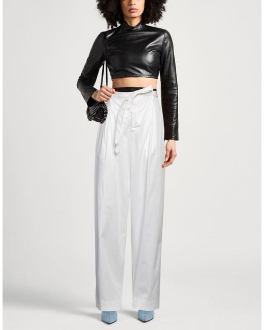 Laneus White Pants Cotton, Elastane