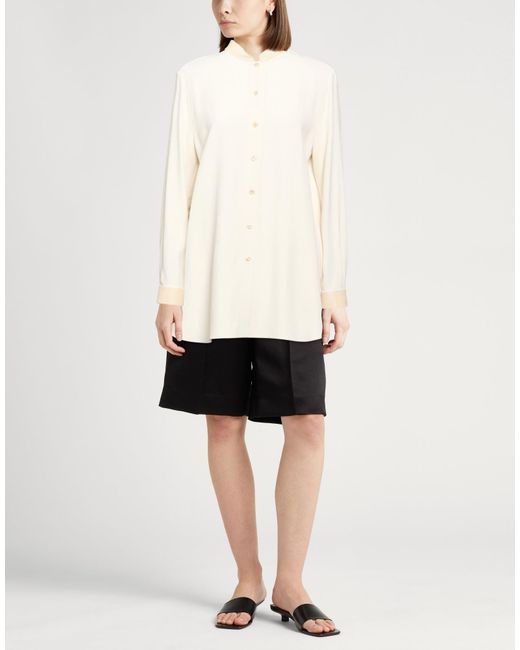 Agnona White Cream Shirt Viscose, Wool