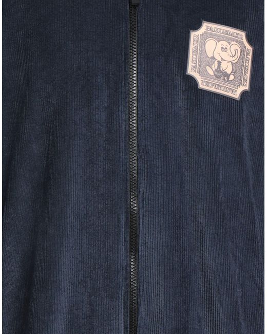 PAS DE MER Blue Jacket Polyester, Polyamide, Elastane for men