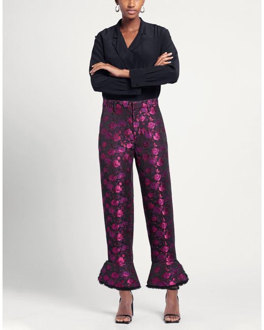 Noir Kei Ninomiya Red Pants Polyester, Wool, Acrylic