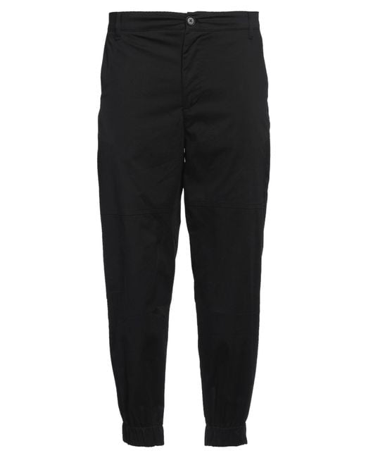ARMANI EXCHANGE Black Tapered Fit Cotton-Blend Zipper Pants for men
