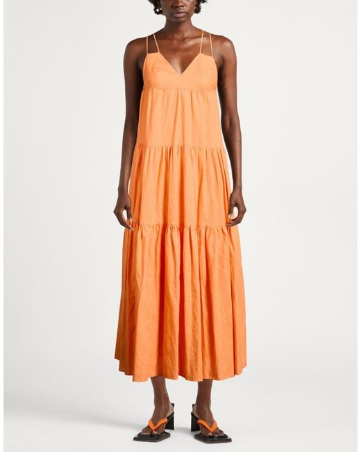 WEILI ZHENG Orange Maxi Dress