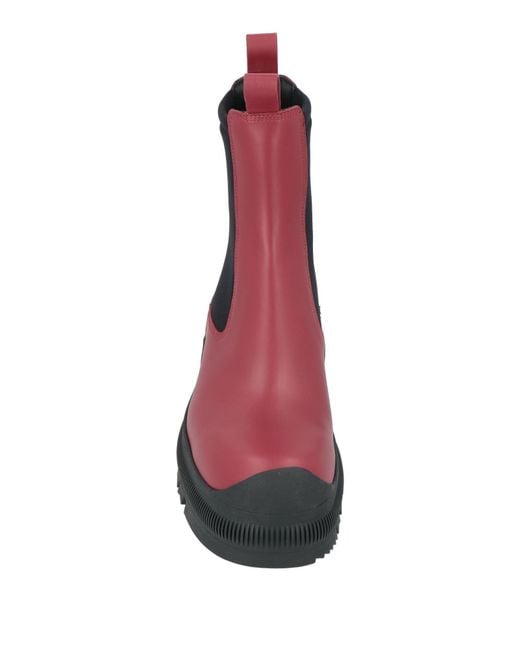Jil Sander Red Ankle Boots