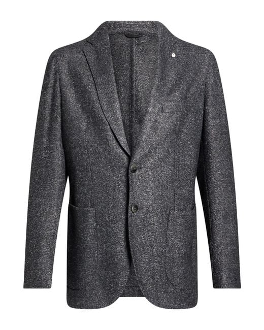 L.b.m. 1911 Gray Charcoal Blazer Wool, Polyester, Polyamide, Acrylic for men