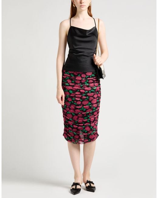 Pinko Red Midi Skirt Polyester, Elastane